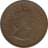 Монета. Маврикий. 2 цента 1957 год. рев.