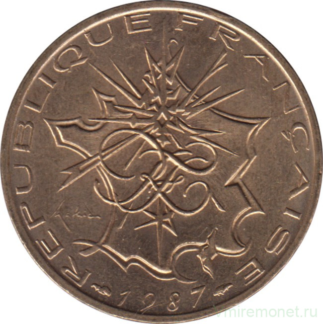 Монета. Франция. 10 франков 1987 год.