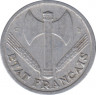  Монета. Франция. 1 франк 1944 год. Монетный двор - Кастельсарразин. Правительство Виши. рев.
