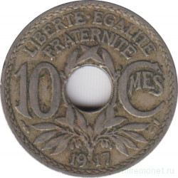Монета. Франция. 10 сантимов 1917 год.