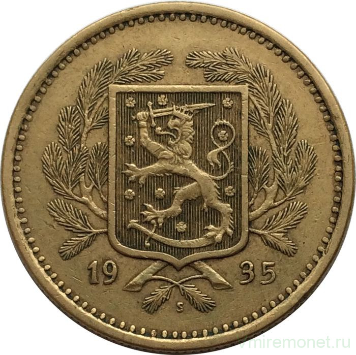 Монета. Финляндия. 20 марок 1935 год.
