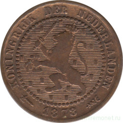 Монета. Нидерланды. 1 цент 1878 год.