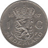 Монета. Нидерланды. 1 гульден 1967 год. ав.