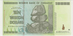 Банкнота. Зимбабве. 10000000000000 долларов 2008 год.