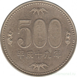 Монета. Япония. 500 йен 2007 год (19-й год эры Хэйсэй).