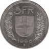  Монета. Швейцария. 5 франков 1996 год. ав.