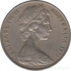 Монета. Австралия. 20 центов 1972 год.