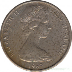 Монета. Новая Зеландия. 10 центов 1969 год.