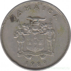 Монета. Ямайка. 20 центов 1989 год.