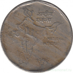 Монета. Индия. 2 рупии 1996 год. Национальное объединение.