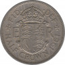 Монета. Великобритания. 1/2 кроны (2.5 шиллинга) 1961 год. ав.