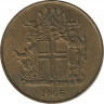 Монета. Исландия. 1 крона 1966 год. ав.