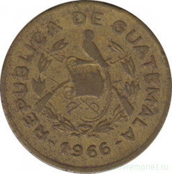 Монета. Гватемала. 1 сентаво 1966 год.