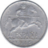 Монета. Испания. 5 сентимо 1945 год. ав.