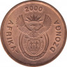 Монета. Южно-Африканская республика (ЮАР). 5 центов 2000 год. Новый тип. ав.
