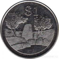 Монета. Зимбабве. 1 доллар 2002 год.