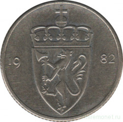 Монета. Норвегия. 50 эре 1982 год.