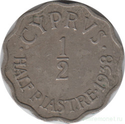 Монета. Кипр. 1/2 пиастра 1938 год.