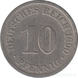 Монета. Германия (Германская империя 1871-1922). 10 пфеннигов 1890 год. (A).