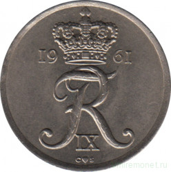 Монета. Дания. 25 эре 1961 год.