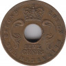 Монета. Британская Восточная Африка. 5 центов 1961 год. (H). рев.