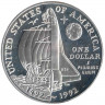 Монета. США. 1 доллар 1992 год (P). 500 лет путешествию Колумба.
