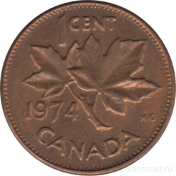 Монета. Канада. 1 цент 1974 год.