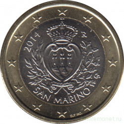 Монета. Сан-Марино. 1 евро 2014 год.