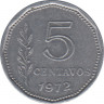Монета. Аргентина. 5 сентаво 1972 год. ав.