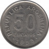 Монета. Аргентина. 50 сентаво 1953 год. ав.