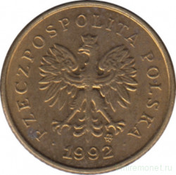 Монета. Польша. 1 грош 1992 год.