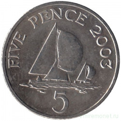 Монета. Гернси. 5 пенсов 2003 год. 