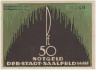 Бона. Нотгельд. Германия. Город Заальфельд. 50 пфеннигов 1921 год. Вариант 1155.4.1. ав.