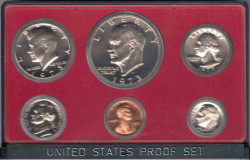 Монета. США. Годовой набор 1973 год. Монетный двор S. 