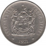 Монета. Южно-Африканская республика (ЮАР). 20 центов 1971 год. ав.