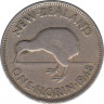 Монета. Новая Зеландия. 1 флорин 1948 год. ав.