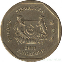 Монета. Сингапур. 1 доллар 2011 год.