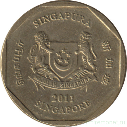 Монета. Сингапур. 1 доллар 2011 год.