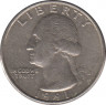 Монета. США. 25 центов 1991 год. Монетный двор D. ав.