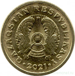 Монета. Казахстан. 1 тенге 2021 год.