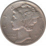 Монета. США. 10 центов 1942 год. Монетный двор S. ав.
