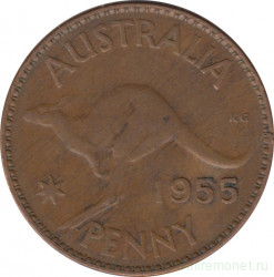 Монета. Австралия. 1 пенни 1955 год.