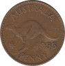 Монета. Австралия. 1 пенни 1955 год. ав.