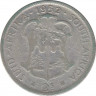 Монета. Южно-Африканская республика (ЮАР). 1 флорин (2 шиллинга) 1952 год. ав.