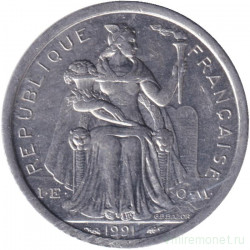 Монета. Новая Каледония. 1 франк 1991 год.