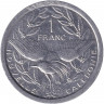 Монета. Новая Каледония. 1 франк 1991 год.