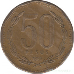 Монета. Чили. 50 песо 1996 год.