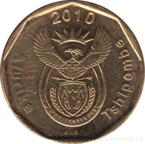 Монета. Южно-Африканская республика (ЮАР). 10 центов 2010 год. UNC.