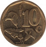 Монета. Южно-Африканская республика (ЮАР). 10 центов 2010 год. UNC. рев.