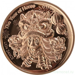Монета. Самоа. 25 центов 2026 год. Год лошади. Танец льва.